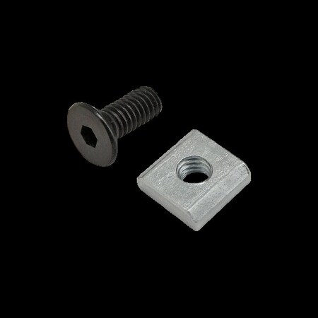 M4-0.70 Socket Head Cap Screw, Flat, Black Zinc Plated Steel, 10 mm Length MPN:75-3552