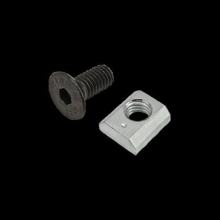M6-1.00 Socket Head Cap Screw, Flat, Black Zinc Plated Steel, 14 mm Length MPN:75-3584