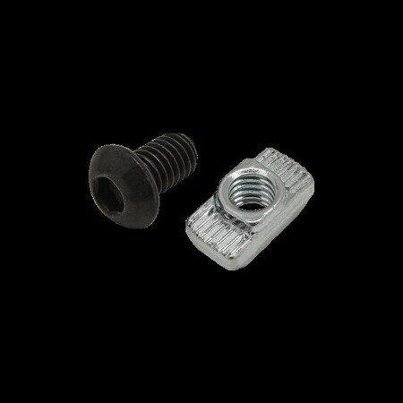 M6-1.00 Socket Head Cap Screw, Button, Blue Zinc Plated Steel, 10 mm Length MPN:75-3599