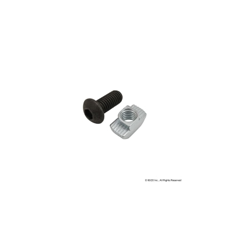 M8-1.25 Socket Head Cap Screw, Button, Black Zinc Plated Steel, 18 mm Length MPN:75-3619