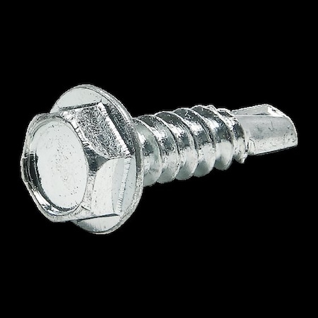 Self-Drilling Screw, #8-18 x 0.675 in, Zinc Plated Steel External Hex Drive MPN:9302