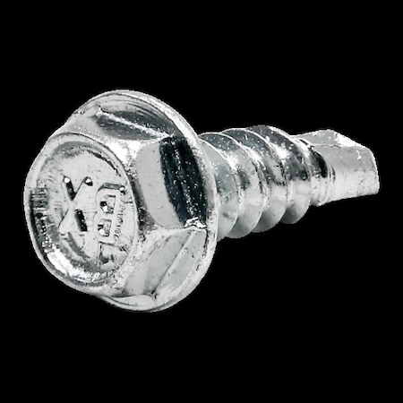 Self-Drilling Screw, #8-18 x 1/2 in, Zinc Plated Steel External Hex Drive MPN:9325