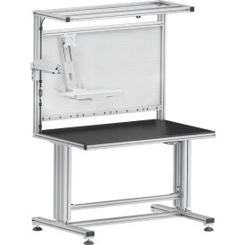 80/20® Deluxe Workstation 48W x 30D Silver/Black/White Q-104930