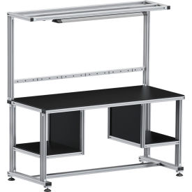 80/20® Storage Workstation 72W x 30D Silver HDPE Beveled Edge Top Q-104953