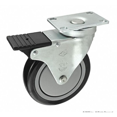 Dlx Flange Mt, Swivel Caster, Brake, 5