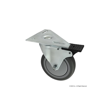 Triangular, Top Plate Caster, Brake, 5