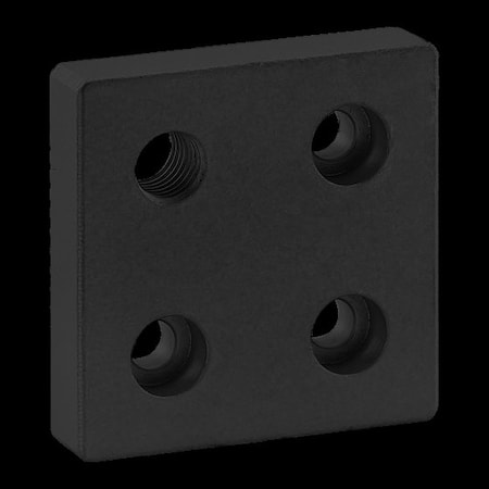 Blk 50mmx50mm Base Plate W/M10 Crnr Tap MPN:25-2142-BLACK