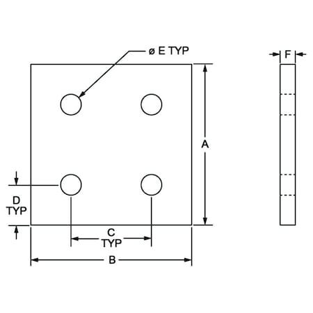 T-SlotFrmingConnector, Alum, Slvr, 60mm, 4mm MPN:30-4367