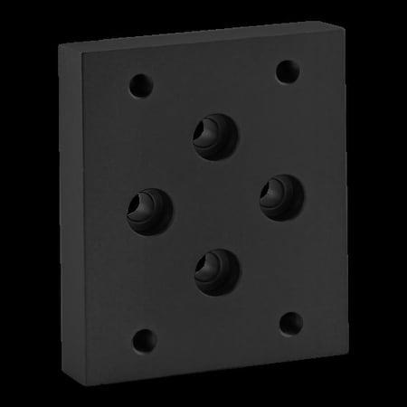 Blk 40 S Flange Mount Caster Base Plate MPN:40-2426-BLACK