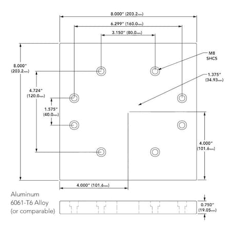 Tube Framing System Profiles MPN:40006-BP