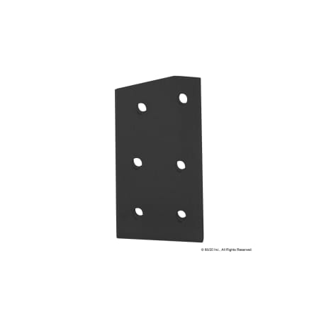 Angle Joining Plate, 15 Deg 6 Hole 15S MPN:4315-BLACK