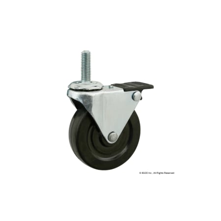 M10X30 75mm Thrd Stem Swvl Castr W/Brake MPN:65-2342