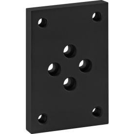 80/20® 10 Series Flange Mount Caster Base Plate Diamond Pattern Holes Black 2419-BLACK