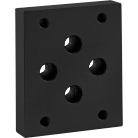 80/20® 15 Series Flange Mount Caster Base Plate Diamond Pattern Holes Black 2426-BLACK