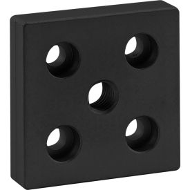 80/20® 25 5 Series 0mm x 50mm Base Plate w/ M10 Tap In Center Black 25-2131-BLACK