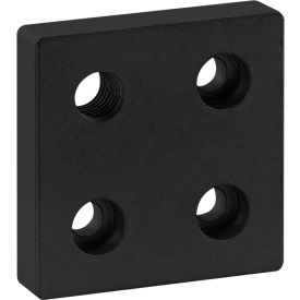 80/20® 25 5 Series 0mm x 50mm Base Plate w/ M10 Corner Tap Black 25-2142-BLACK