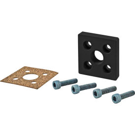 80/20® 25 5 Series -Hole Square Pressure Manifold Feed Plate Black Anodize 25-2159-BLACK