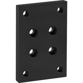 80/20® 25 Series Flange Mount Caster Base Plate Square Pattern Holes Black 25-2418-BLACK