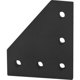80/20® 25 5 Series Hole 90° Angled Flat Plate Aluminum Anodize Black 25-4151-BLACK