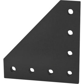 80/20® 25 Series 7 Hole 90° Angled Squared Flat Plate Aluminum Anodize Black 25-4152-BLACK