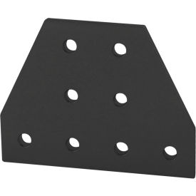 80/20® 25 Series Aluminum 8 Hole Tee Flat Plate Anodize Black 25-4155-BLACK