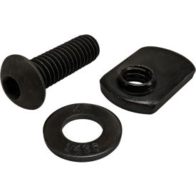 80/20® 5/16-18 x 1.000 Button Head Socket Cap Screw w/Washer & Slide-In Economy Black Zinc 3443