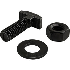 80/20® 5/16-18 x 1.000 Drop-In T-Slot Stud w/Washer & Hex Nut Black Zinc 3478
