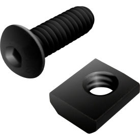 80/20® 1/4-20 x .750 Button Head Socket Cap Screw & Standard Slide-In T-Nut Black Zinc 3479