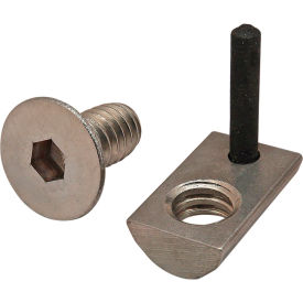 80/20® Flat Head Socket Cap Screw and Roll-In T-Nut Stainless Steel 1/4-20 X 1/2