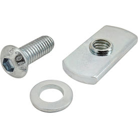 80/20® M6 x 16.00mm Bright Button Head Socket Cap Screw with Washer and Slide-In Economy T-Nut 3826