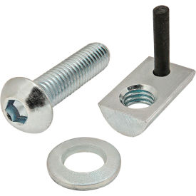 80/20® M6 x 25.00mm Button Head Socket Cap Screw with Washer and Roll-In T-Nut Zinc 3829