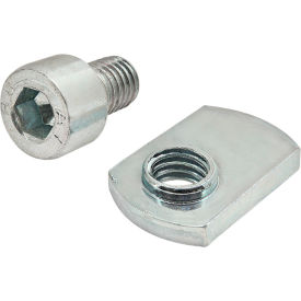 80/20® M8 x 12.00mm Socket Head Cap Screw and Slide-In Economy T-Nut Offset Thread Zinc 3834