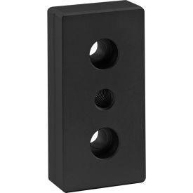 80/20® 40 Series 40mm x 80mm Base Plate w/ M10 Tap Center Black 40-2130-BLACK