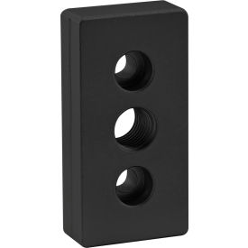 80/20® 40 Series 3 Hole Center Tap Base Plate Black Anodize 40-2138-BLACK