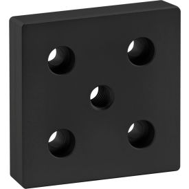 80/20® 40 Series 5 Hole Center Tap Base Plate Black Anodize 40-2140-BLACK