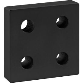 80/20® 40 Series 4 Hole - Offset Tap Base Plate w/ M16 Corner Tap 40-2146-BLACK
