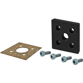 80/20® 40 Series 5-Hole Square Pressure Manifold Feed Plate Black Anodize 40-2160-BLACK