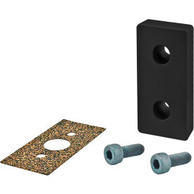80/20® 40 Series 2-Hole Pressure Manifold Stopper Plate Black Anodize 40-2340-BLACK