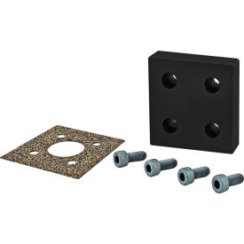 80/20® 40 Series 4-Hole Pressure Manifold Stopper Plate Black Anodize 40-2350-BLACK
