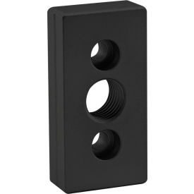 80/20® 40 Series 3 Hole - Center Tap Base Plate - 40mm x 80mm with M20 Tap Black Anodize 40-2365-BLACK