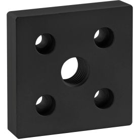 80/20® 40 Series 5 Hole - Center Tap Base Plate - 80mm x 80mm with M20 Tap Black Anodize 40-2366-BLACK