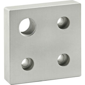 80/20® 40 Series 80mm x 80mm Base Plate with M20 Corner Tap Clear 40-2367