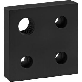 80/20® 40 Series 80mm x 80mm Base Plate with M20 Corner Tap Black 40-2367-BLACK