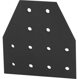 80/20® 40 Series Aluminum Tee Flat Plate with 12 Hole Black 40-4325-BLACK