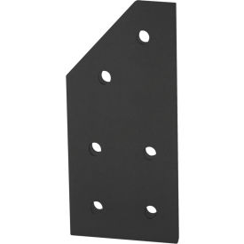 80/20® 40 Series 6 Hole 45 Degree Angle Joining Plate Black 40-4345-BLACK