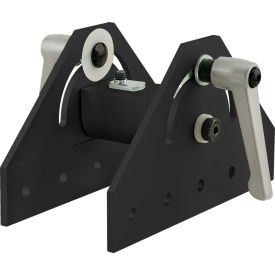 80/20® 40 Series 180 Degree Wide Double Pivot Bracket Assembly with L Handles Black 40-4455-BLACK