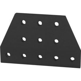 80/20® 10 Series 11 Hole Tee Flat Plate Black 4021-BLACK