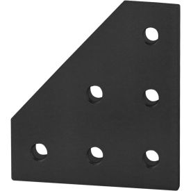 80/20® 10 Series 6 Hole 90 Degree Angled Squared Flat Plate Black 4061-BLACK