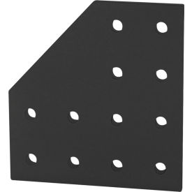 80/20® 10 Series 12 Hole 90 Degree Flat Plate Black 4128-BLACK