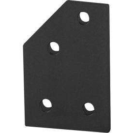 80/20® 10 Series 4 Hole 45 Degree Angle Flat Plate Black 4145-BLACK